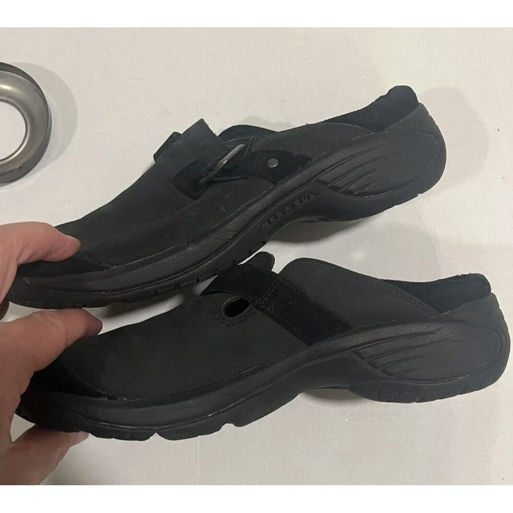 Merrell Encore Womens Buckle Slip-On Mules Shoes 8 Black Walking Casual Comfort - Picture 6 of 8